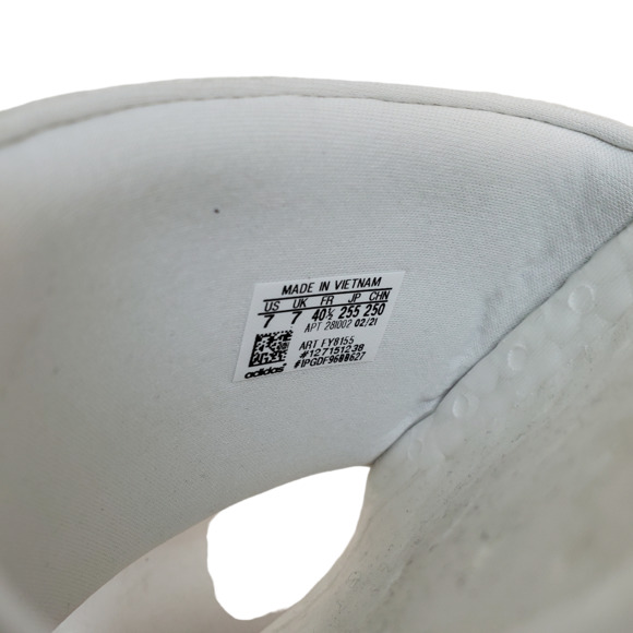 Adidas Comfort Shoes Adilette Boost Slip On Slide Sandals Black White - Picture 7 of 7